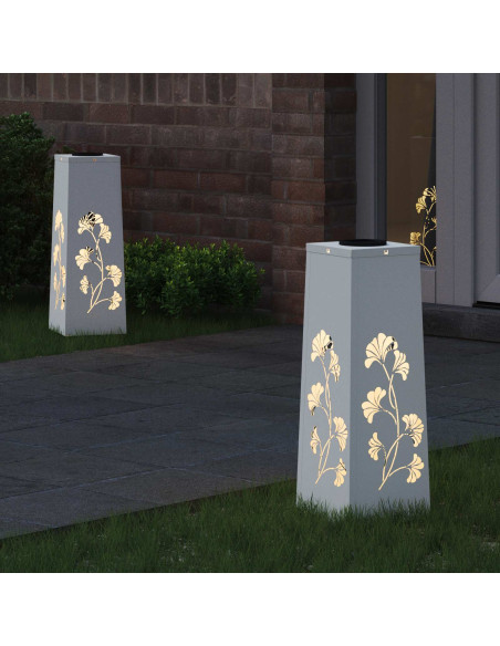 Faro LED solare per sentieri 2 pcs Bianco