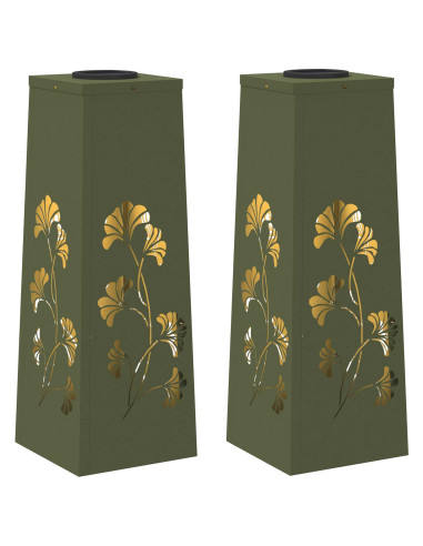 Faro LED solare per sentieri 2 pcs Verde oliva