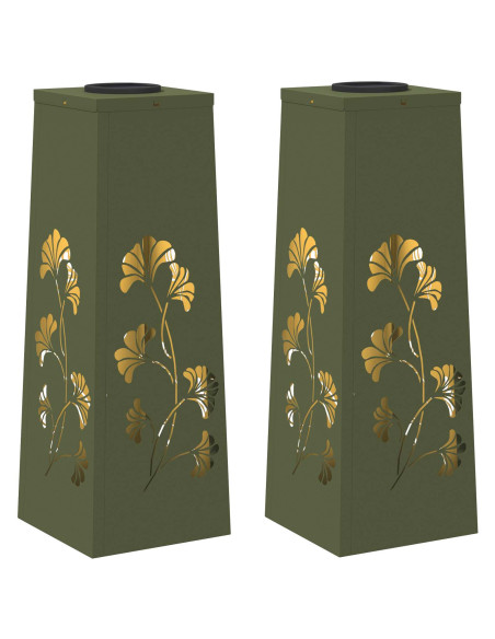 Faro LED solare per sentieri 2 pcs Verde oliva