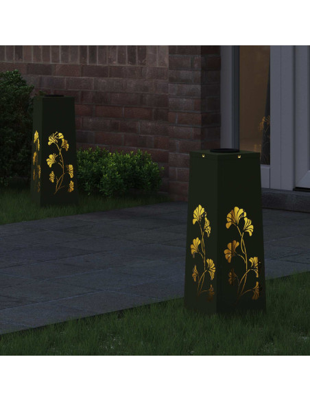 Faro LED solare per sentieri 2 pcs Verde oliva