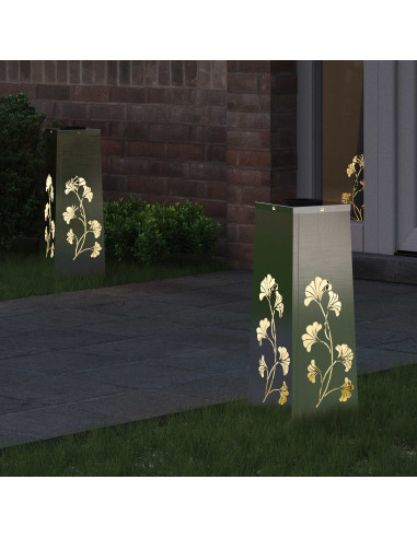 Faro LED solare per sentieri 2 pcs Ruggine