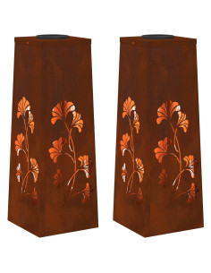 Faro LED solare per sentieri 2 pcs Ruggine 2