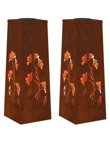 Faro LED solare per sentieri 2 pcs Ruggine