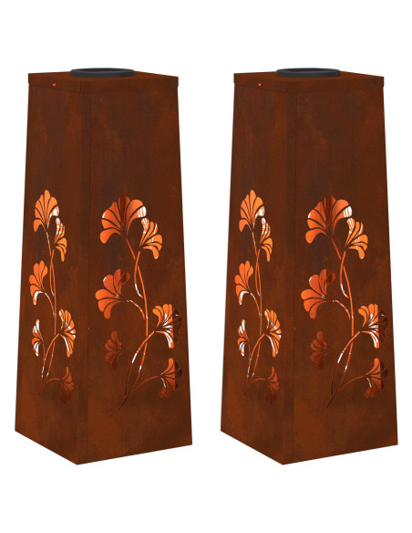 Faro LED solare per sentieri 2 pcs Ruggine