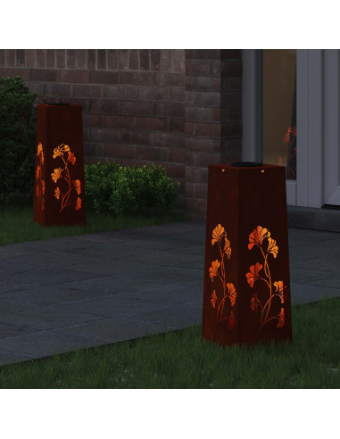 Faro LED solare per sentieri 2 pcs Ruggine