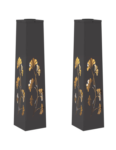 Faro LED solare per sentieri 2 pcs Nero