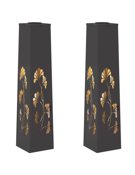 Faro LED solare per sentieri 2 pcs Nero