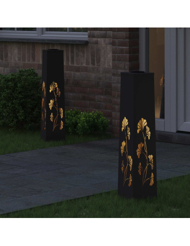 Faro LED solare per sentieri 2 pcs Nero