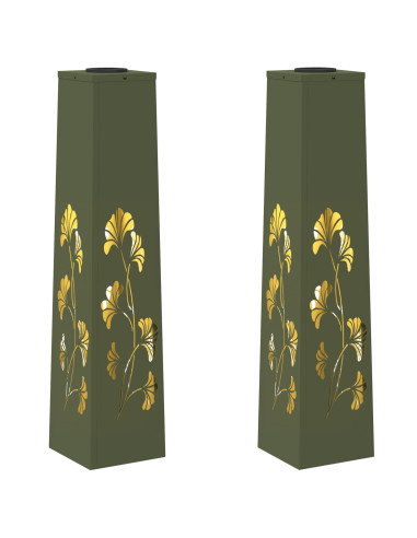 Faro LED solare per sentieri 2 pcs Verde oliva