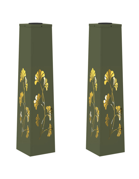 Faro LED solare per sentieri 2 pcs Verde oliva