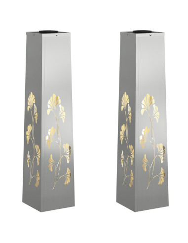 Faro LED solare per sentieri 2 pcs Ruggine Zincato