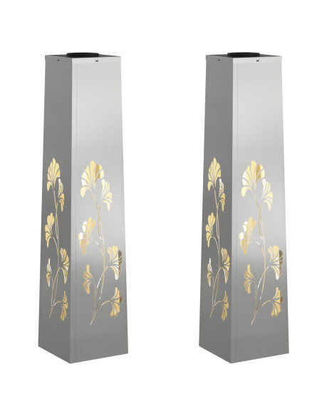 Faro LED solare per sentieri 2 pcs Ruggine Zincato