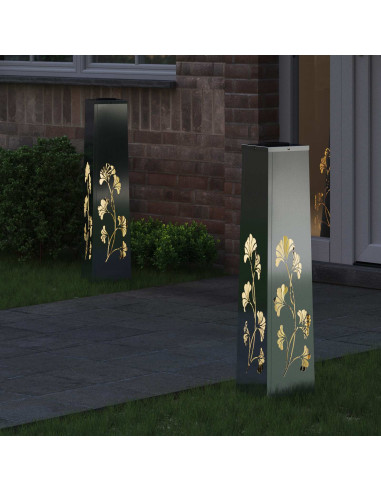 Faro LED solare per sentieri 2 pcs Ruggine Zincato