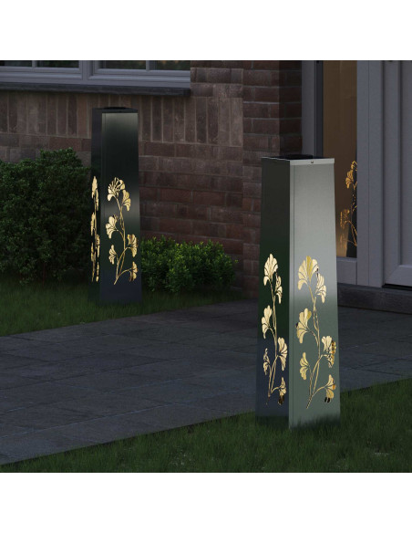 Faro LED solare per sentieri 2 pcs Ruggine Zincato