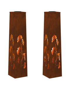 Faro LED solare per sentieri 2 pcs Ruggine 2