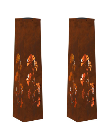 Faro LED solare per sentieri 2 pcs Ruggine