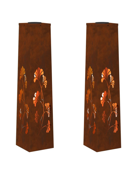 Faro LED solare per sentieri 2 pcs Ruggine