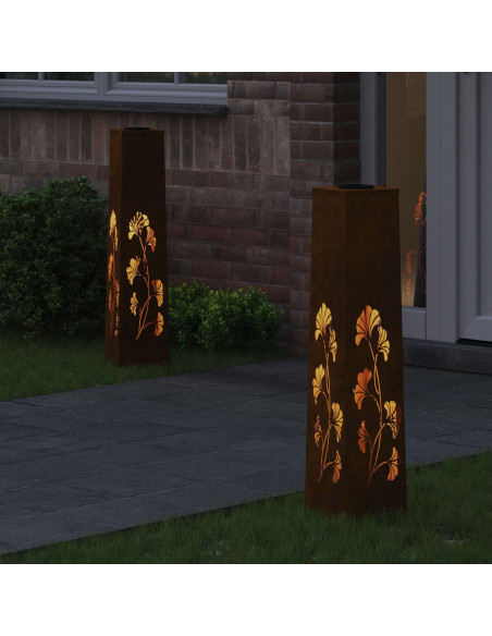 Faro LED solare per sentieri 2 pcs Ruggine