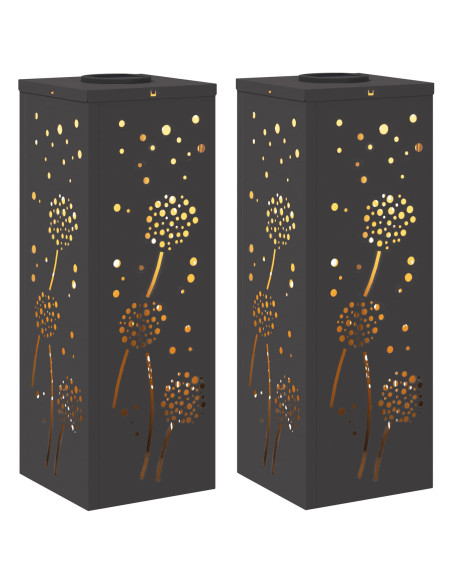 Faro LED solare per sentieri 2 pcs Nero