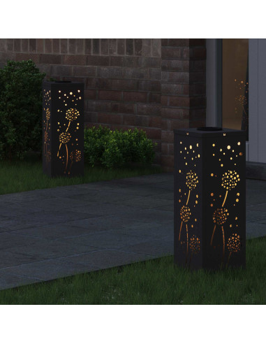 Faro LED solare per sentieri 2 pcs Nero