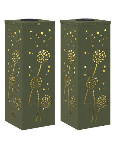 Faro LED solare per sentieri 2 pcs Verde oliva