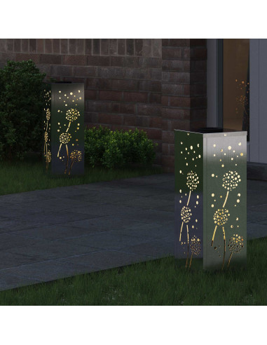 Faro LED solare per sentieri 2 pcs Ruggine Acciaio inossidabile