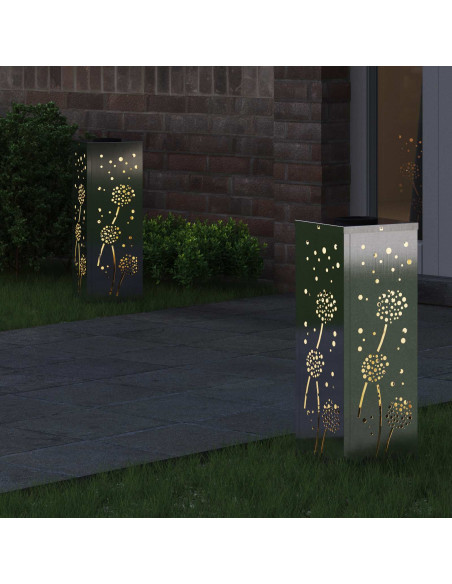 Faro LED solare per sentieri 2 pcs Ruggine Acciaio inossidabile