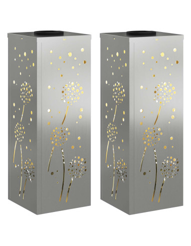 Faro LED solare per sentieri 2 pcs Ruggine Zincato