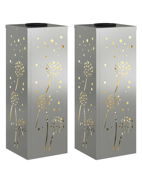 Faro LED solare per sentieri 2 pcs Ruggine Zincato