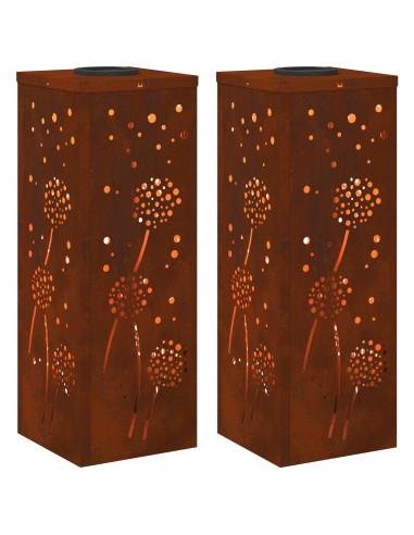 Faro LED solare per sentieri 2 pcs Ruggine