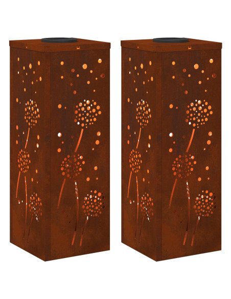 Faro LED solare per sentieri 2 pcs Ruggine