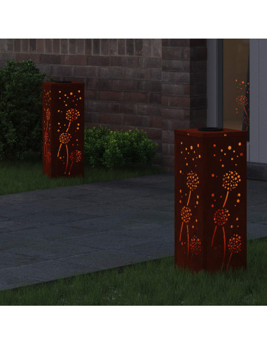 Faro LED solare per sentieri 2 pcs Ruggine