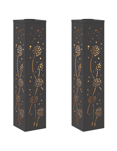 Faro LED solare per sentieri 2 pcs Nero