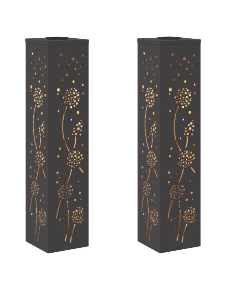 Faro LED solare per sentieri 2 pcs Nero