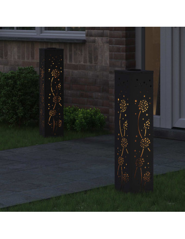 Faro LED solare per sentieri 2 pcs Nero