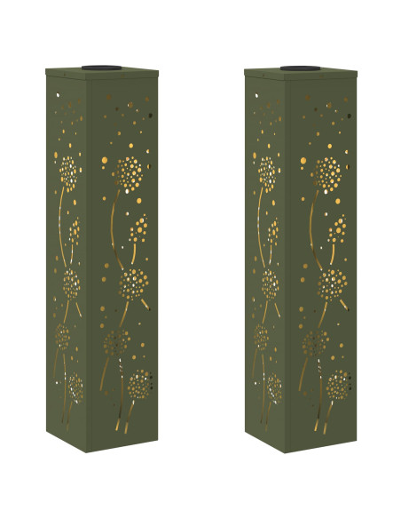 Faro LED solare per sentieri 2 pcs Verde oliva