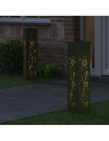 Faro LED solare per sentieri 2 pcs Verde oliva