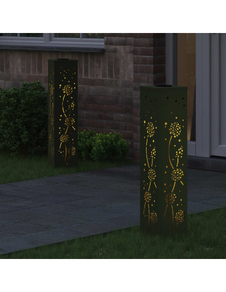 Faro LED solare per sentieri 2 pcs Verde oliva