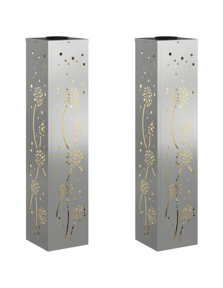 Faro LED solare per sentieri 2 pcs Ruggine Zincato