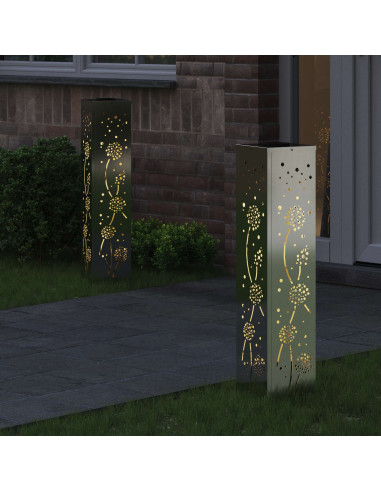 Faro LED solare per sentieri 2 pcs Ruggine Zincato