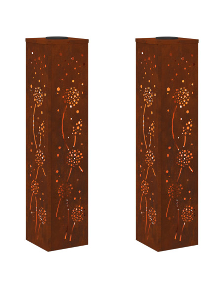 Faro LED solare per sentieri 2 pcs Ruggine