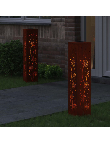 Faro LED solare per sentieri 2 pcs Ruggine