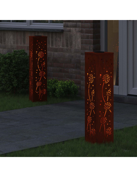 Faro LED solare per sentieri 2 pcs Ruggine