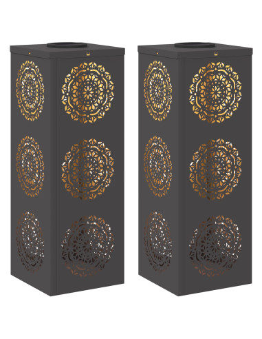 Faro LED solare per sentieri 2 pcs Nero