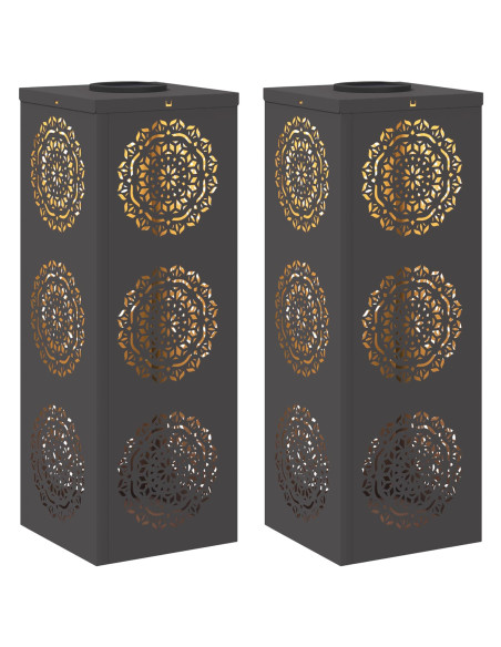 Faro LED solare per sentieri 2 pcs Nero