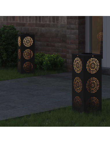 Faro LED solare per sentieri 2 pcs Nero