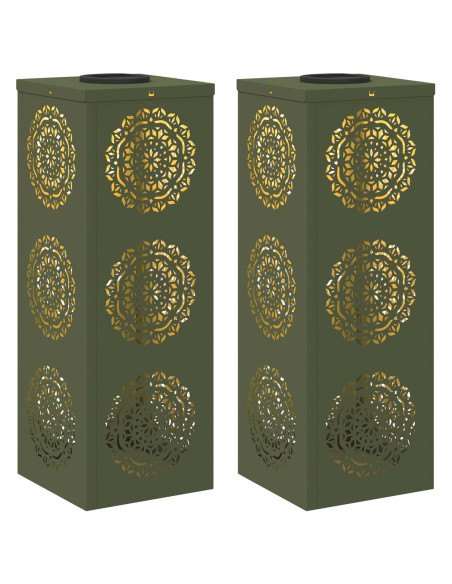 Faro LED solare per sentieri 2 pcs Verde oliva