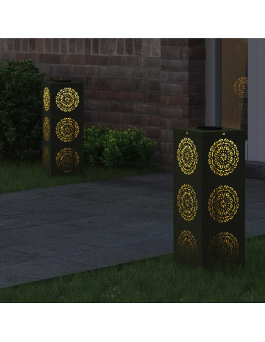 Faro LED solare per sentieri 2 pcs Verde oliva