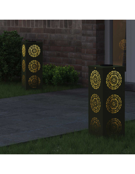 Faro LED solare per sentieri 2 pcs Verde oliva