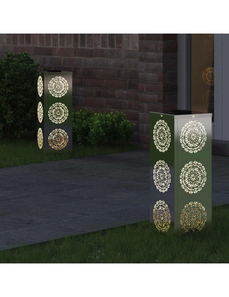 Faro LED solare per sentieri 2 pcs Ruggine